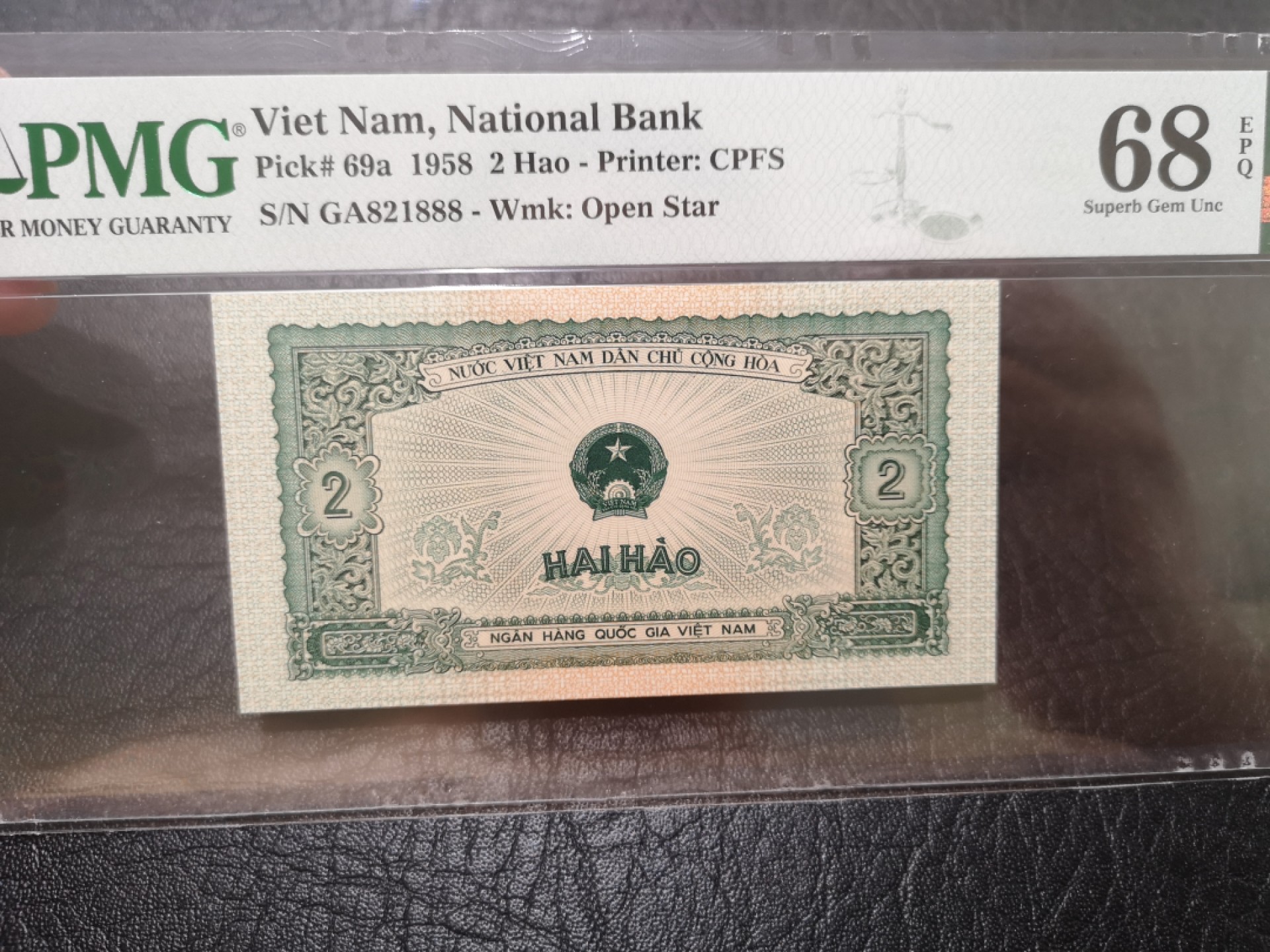 《外钞收藏家》第一百九十六期 1958年越南2豪 PMG68超高分 无47 豹子号888