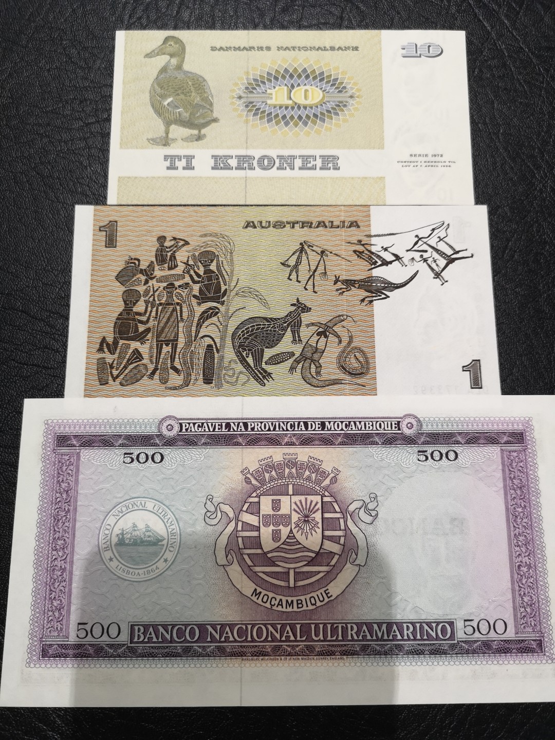 《外钞收藏家》第一百九十六期 丹麦、加拿大、莫桑比克 三张一起 全新UNC