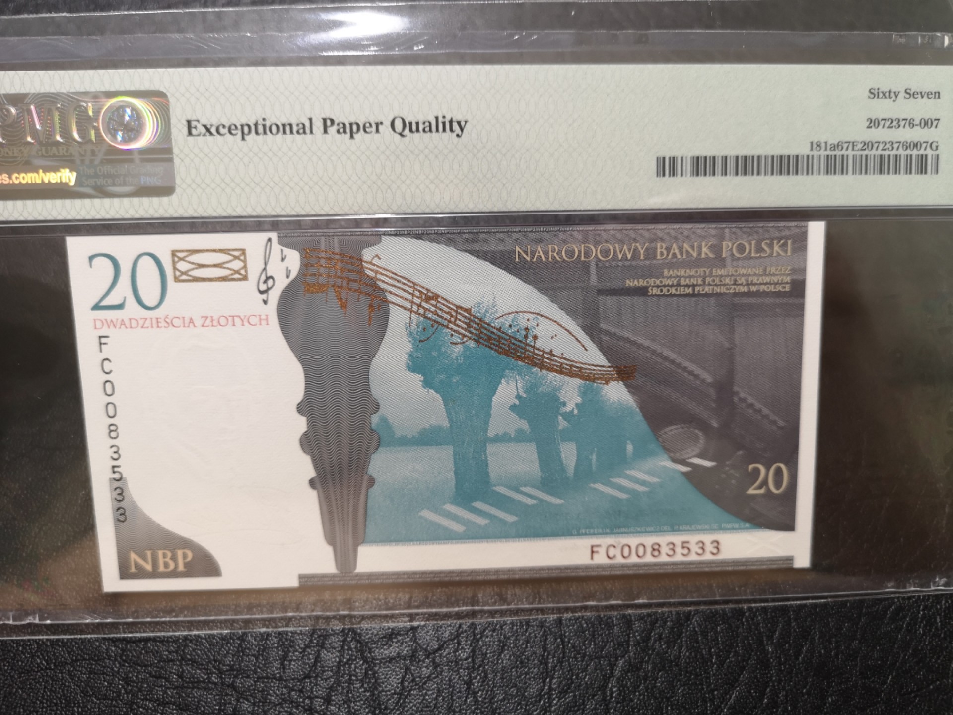 《外钞收藏家》第一百九十六期 2009年波兰20 PMG67 无47 纪念钞