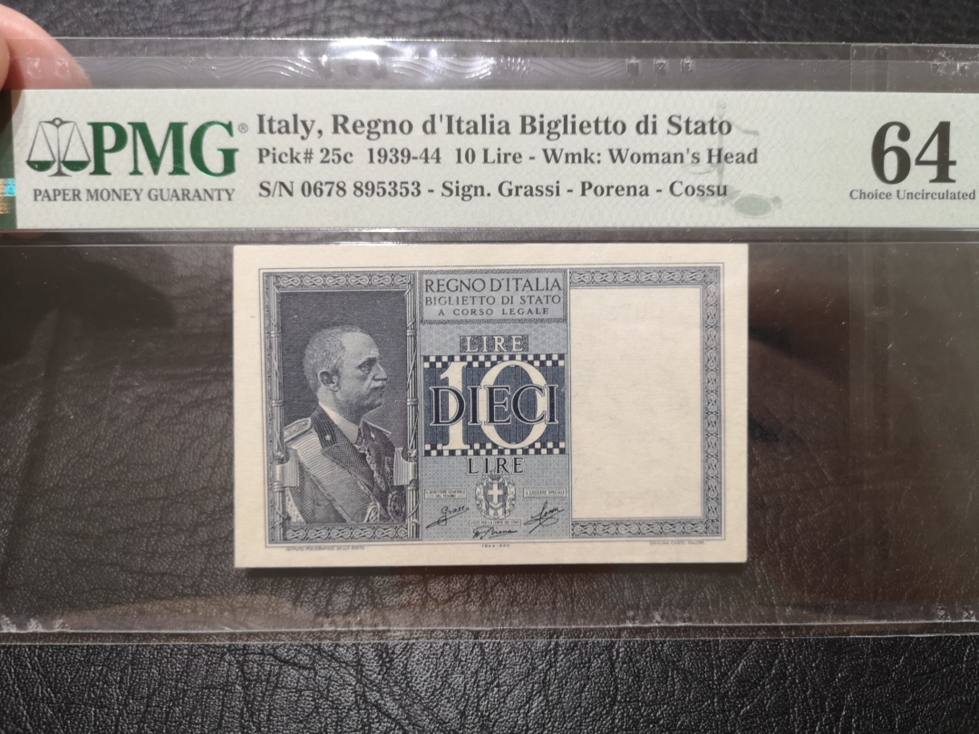 《外钞收藏家》第一百九十六期 1944年意大利10里拉 PMG64
