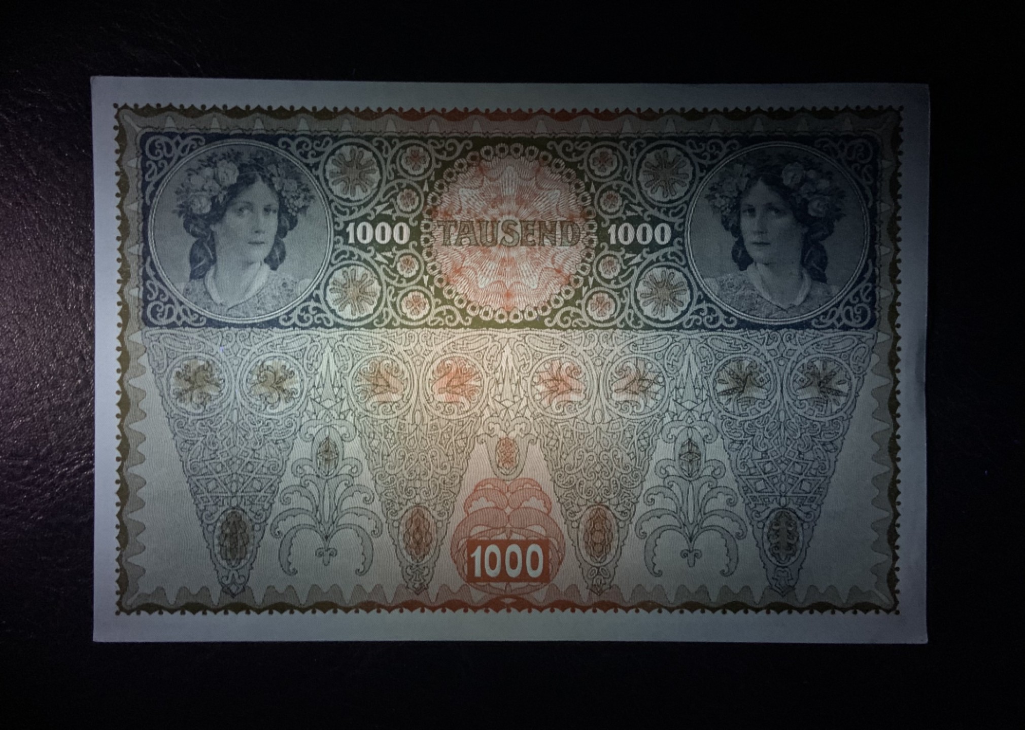 收藏联盟Quantum Auction 第185期拍卖 奥地利1902年1000克朗 品相全新UNC 边缘微瑕 超级大票幅