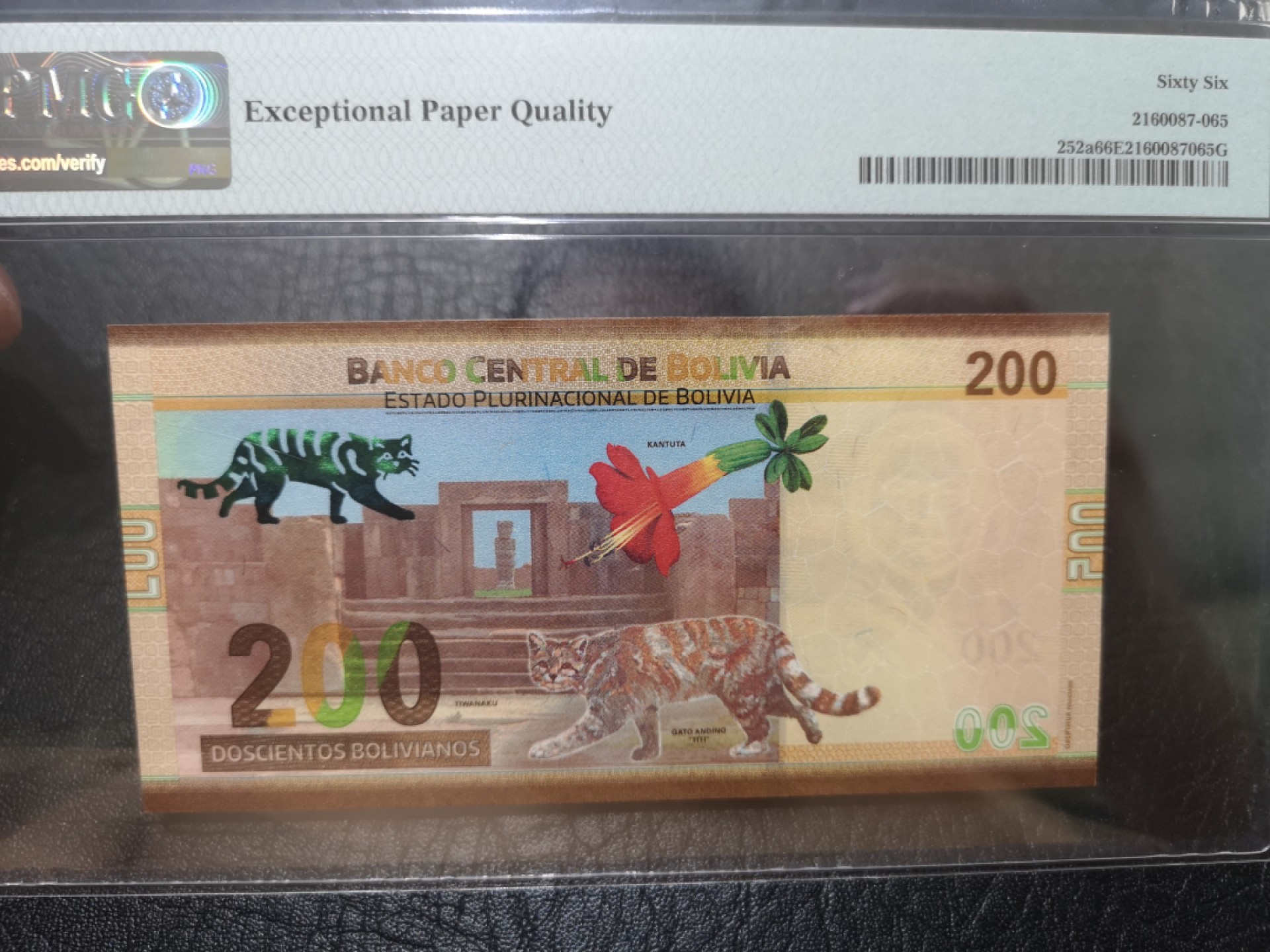 《外钞收藏家》第一百九十六期 1986年玻利维亚200 PMG66