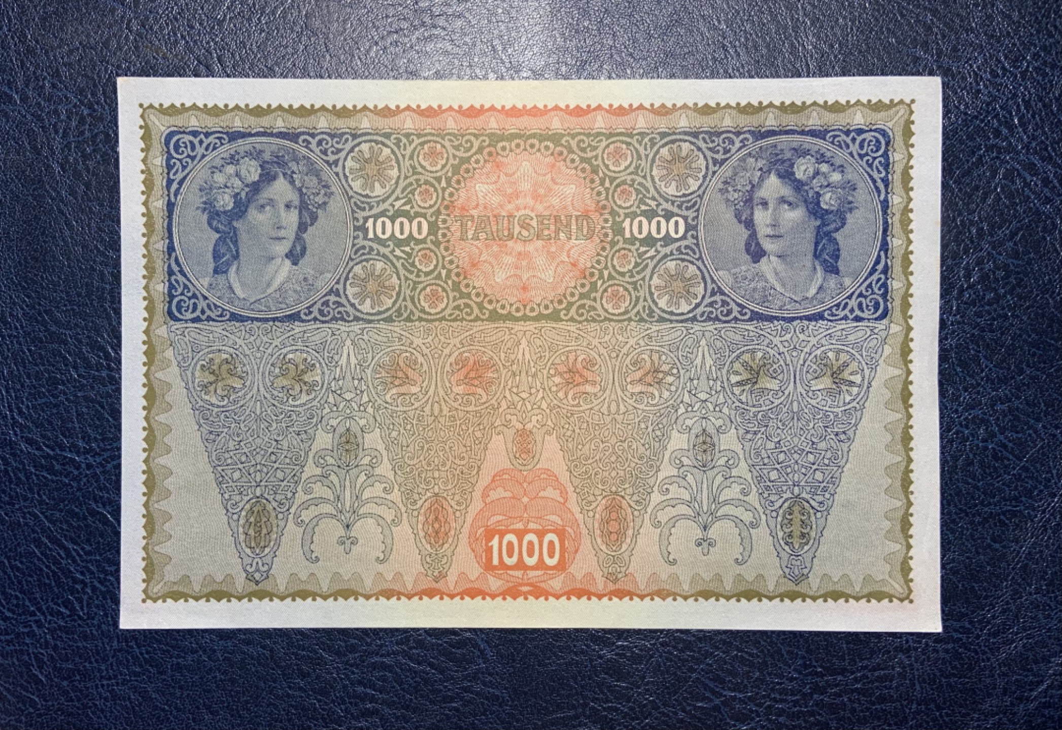 收藏联盟Quantum Auction 第185期拍卖 奥地利1902年1000克朗 品相全新UNC 边缘微瑕 超级大票幅