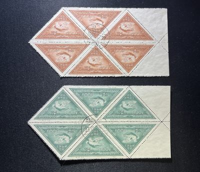 洪涛臻品 精品邮票限时拍卖第5期 - 纪10  3-1  3-2  六方连  盖销   全品   整版撕  不可多得的藏品