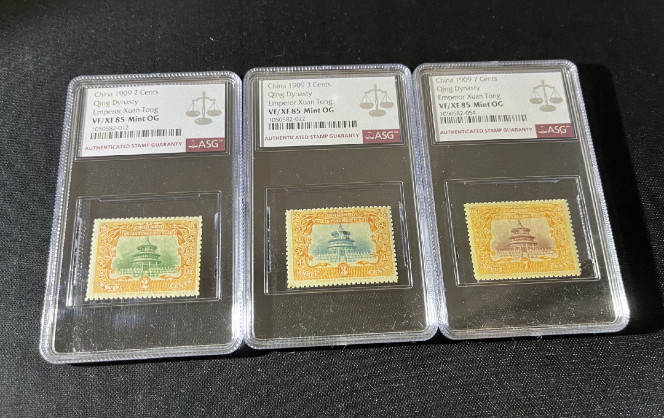 洪涛臻品 精品邮票限时拍卖第5期 清宣统登记 新全  ASG评级 105最严格评级  大块撕评  品相棒 一手出分  可剪壳搏高分