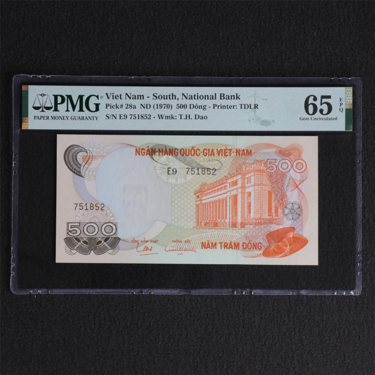 【亘邦集藏】 第127期拍卖 1970年 南越500Dong PMG 65EPQ 751852
