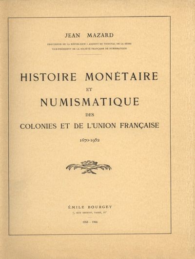 稀见图书！Mazard法国殖民地钱币目录 - 稀见图书！Mazard法国殖民地钱币目录