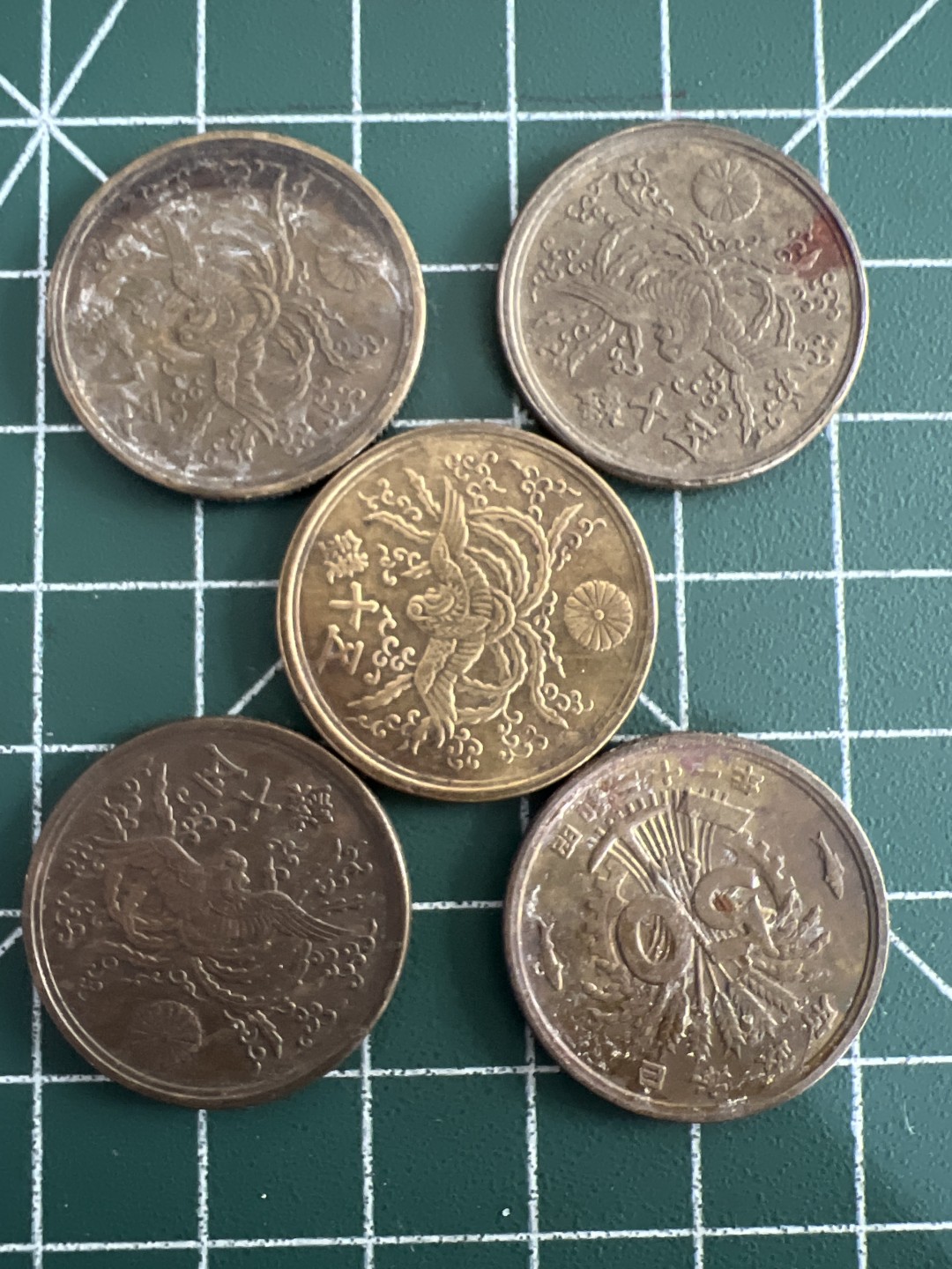 泡泡堂第六十期  世界硬币邮票专场（无押金，无佣金，捡漏，全场20包邮，偏远地区除外） 日本凤凰五钱五个