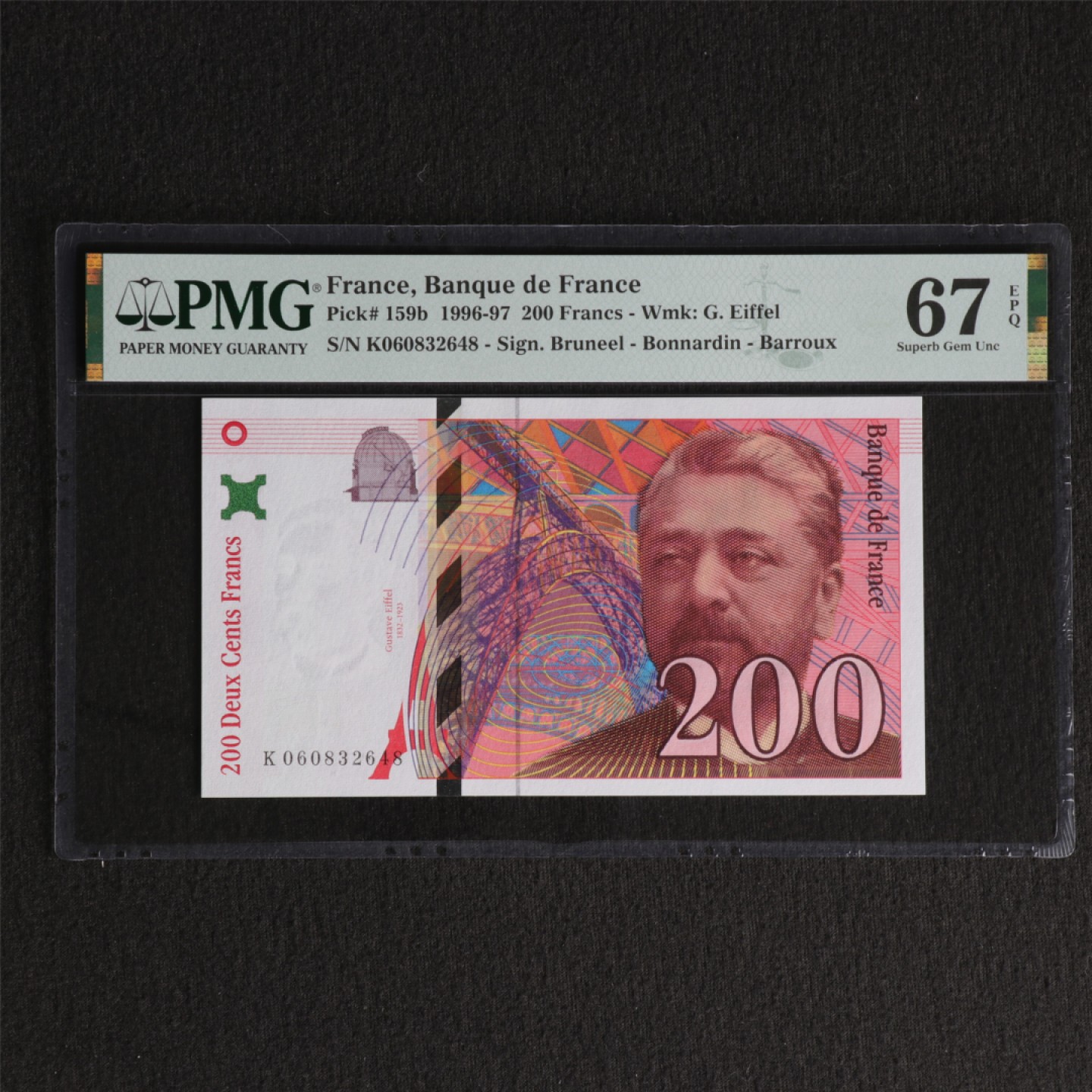 【亘邦集藏】 第127期拍卖 1997年 法国200法郎 PMG 67EPQ 060832648