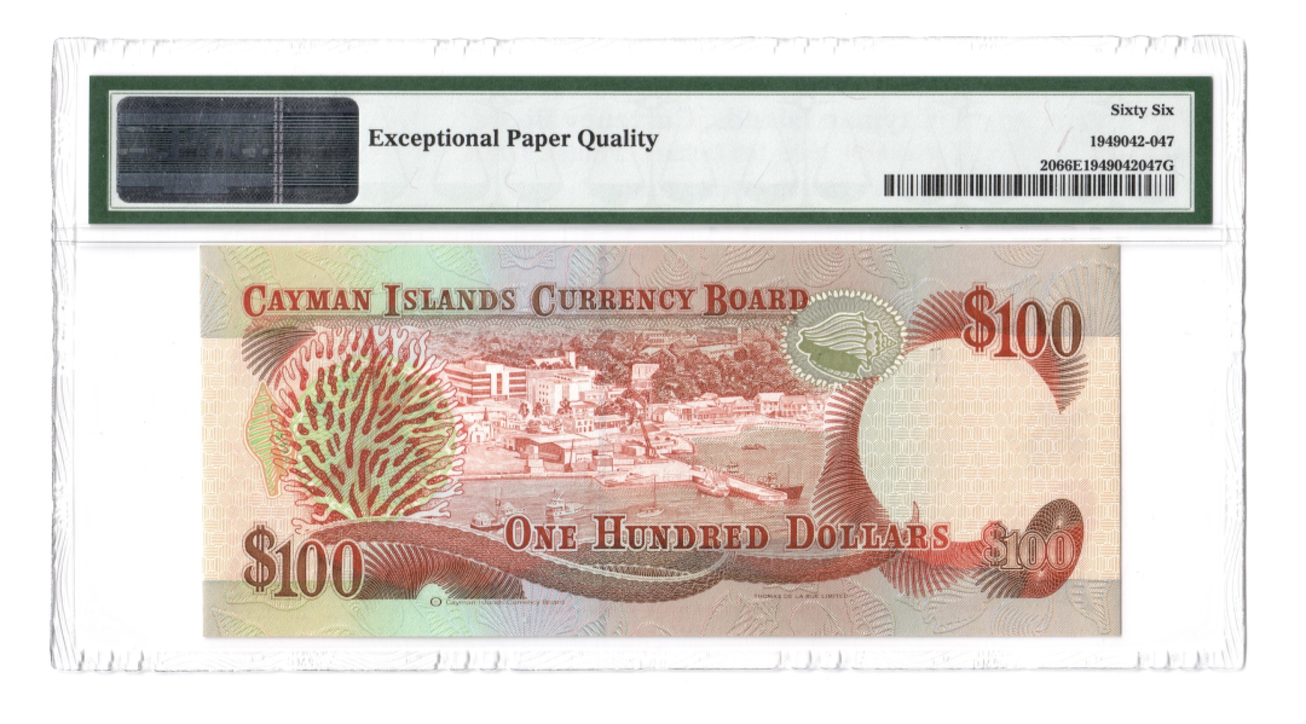 收藏联盟Quantum Auction 第186期拍卖(已更新) 开曼群岛1996年100元 PMG66 早期版本稀少 离岸金融中心和潜水胜地