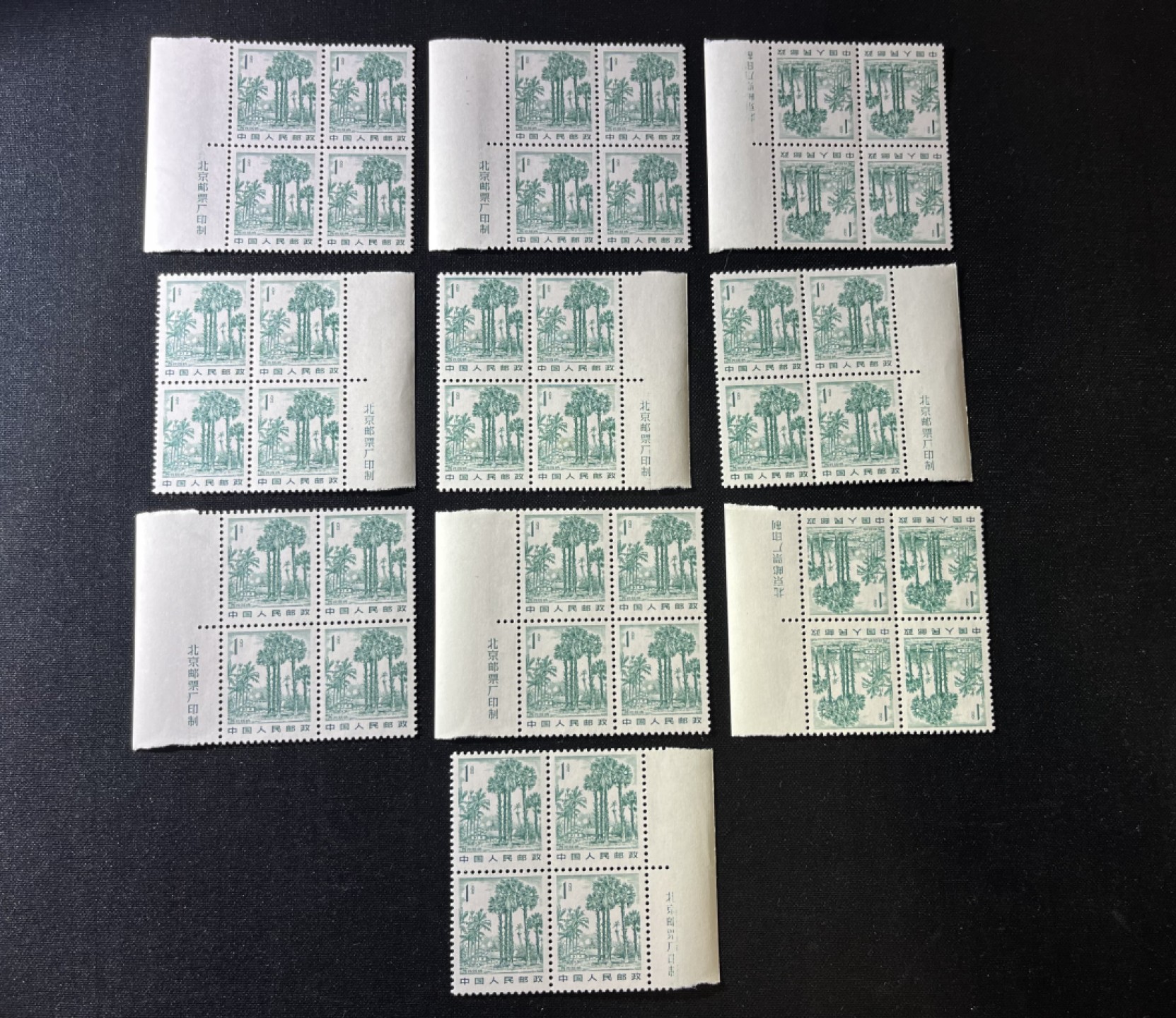 洪涛臻品  精品邮票限时拍卖第七期 普21  祖国风光1分新  厂名方连10组  版撕嘎嘎绝  雕刻版漂亮 三俗稀缺  全品可评级