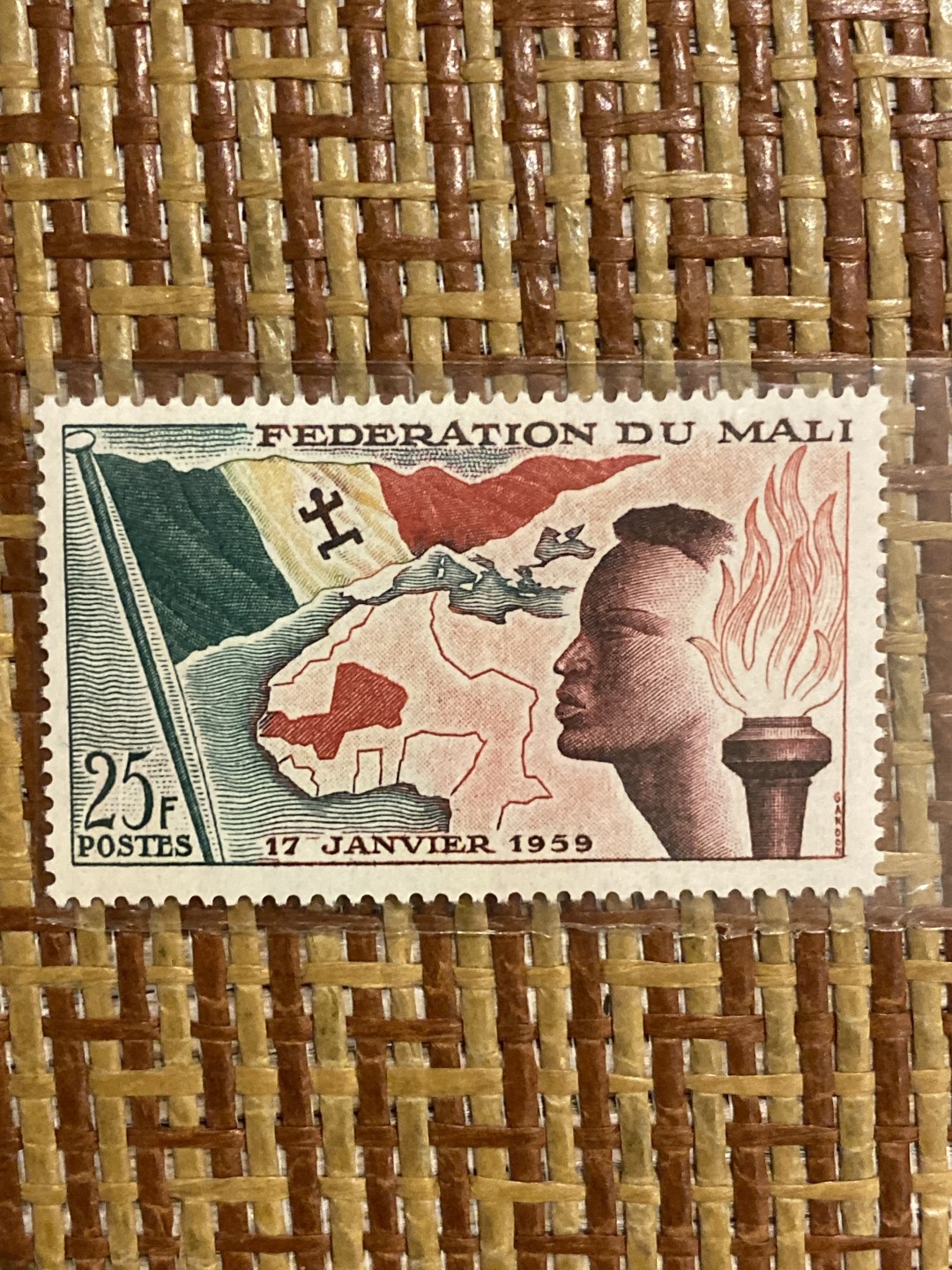 1959年法属马里国旗和地图邮票