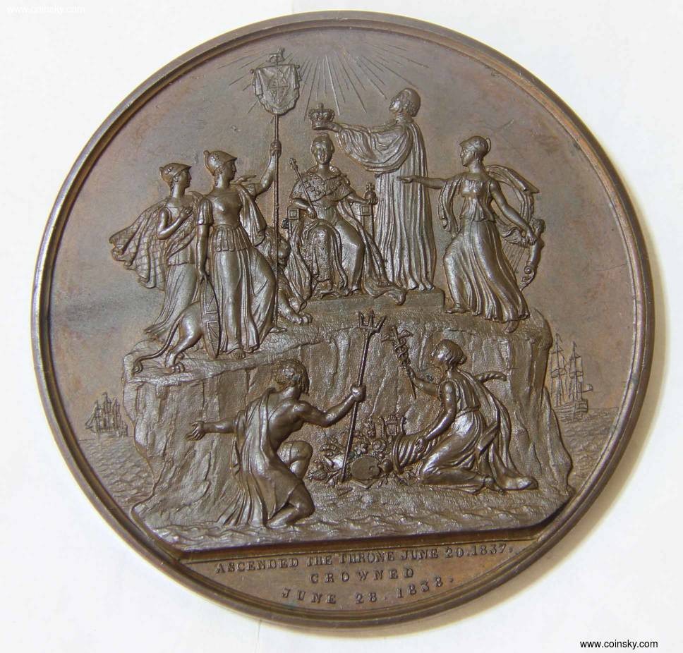外章精选 1838年维多利亚女王登基铜章