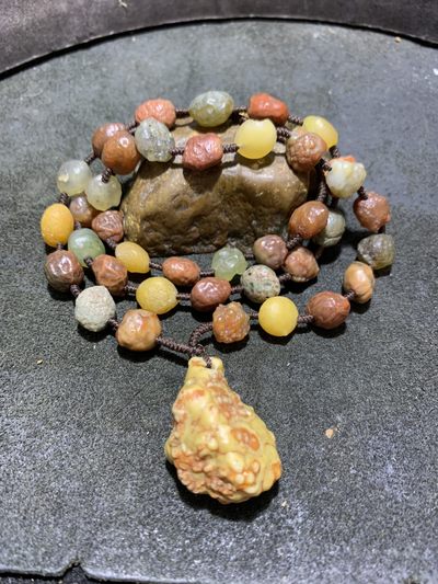精美戈壁多彩筋脉石大吊坠通货项链一条！ - 精美戈壁多彩筋脉石大吊坠通货项链一条！