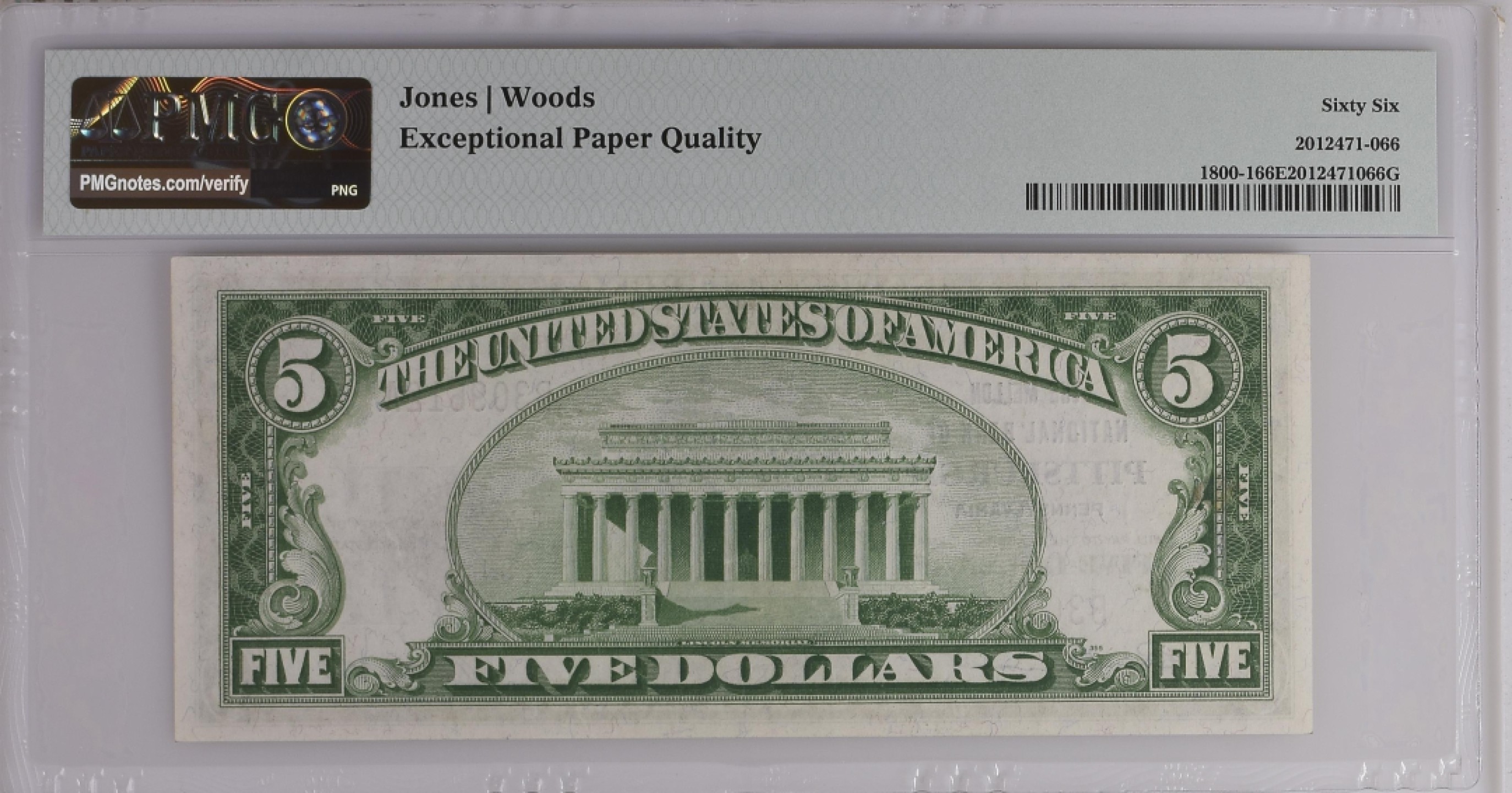 收藏联盟Quantum Auction 第186期拍卖(已更新) 美国宾夕法尼亚州匹兹堡1929年5美元国民券 PMG66 高分稀少罕见 号码不带47 注意拍品介绍