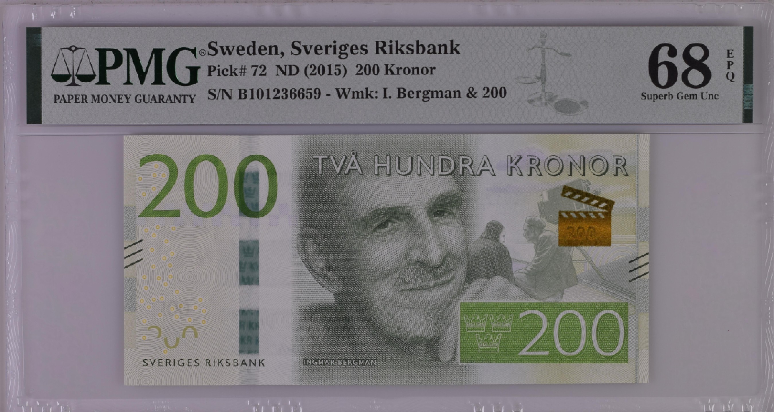 收藏联盟Quantum Auction 第186期拍卖(已更新) 瑞典2015年200克朗 pmg68