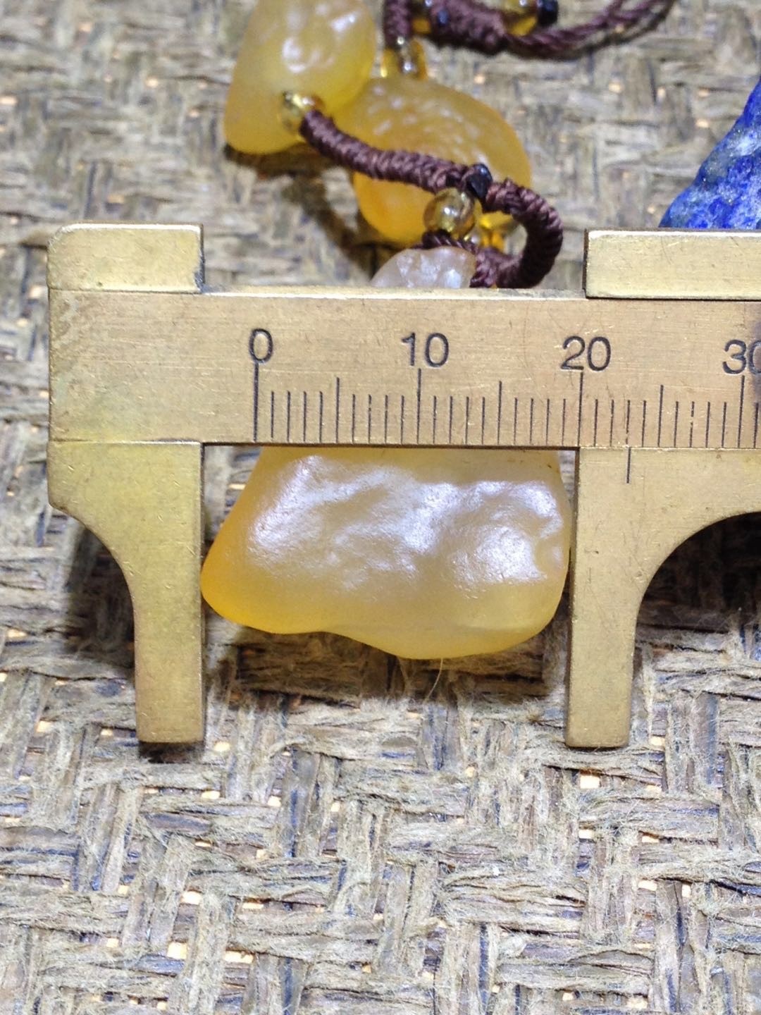 精美天然阿拉善大颗粒玛瑙麻皮蜜蜡黄色项链一条！