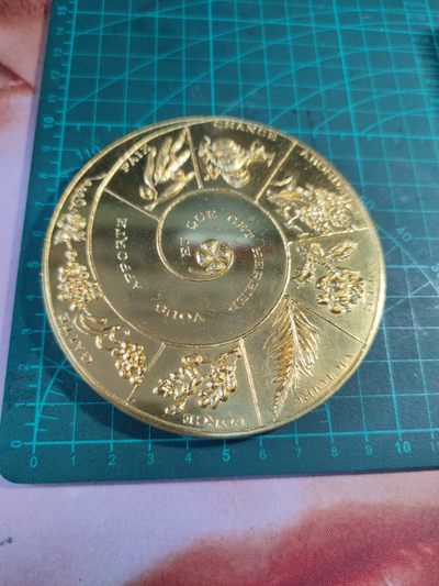 gush小明220825周四 法国1972大自然系列镀金铜章艺术麦朵儿 巴黎造币厂品相如图