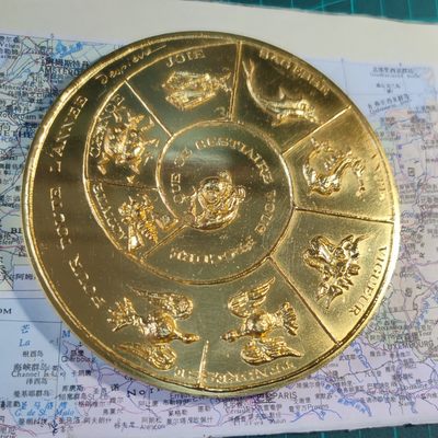 gush小明220825周四 法国1972大自然系列镀金铜章艺术麦朵儿 巴黎造币厂品相如图