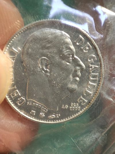 gush小明220825周四 原包装1980法国戴高乐纪念银章