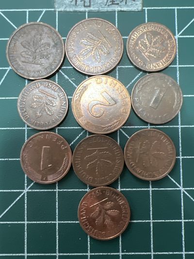 泡泡堂第六十四期  世界硬币专场（无押金，无佣金，捡漏，全场20包邮，偏远地区除外） - 德国一分二分十个