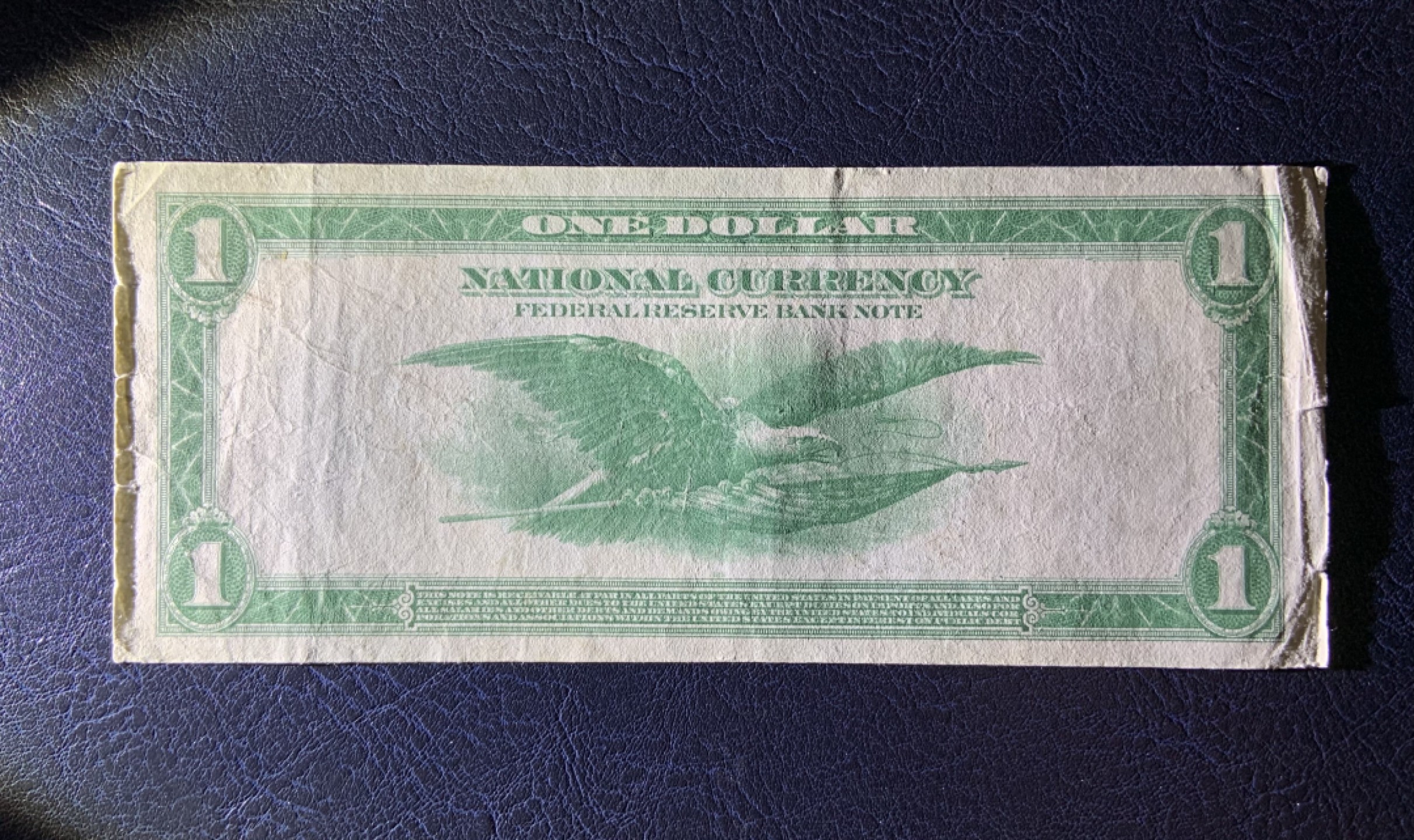 收藏联盟Quantum Auction 第187期拍卖 美国1914年1美元银币券 品相如图 大票幅 白头海雕