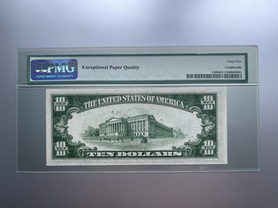 美国1934年10$北非券 PMG65EPQ