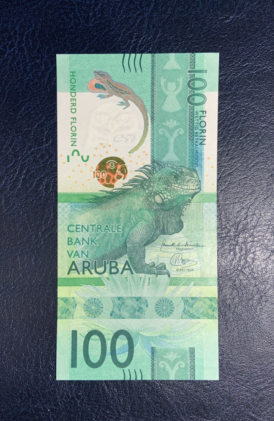 收藏联盟Quantum Auction 第186期拍卖(已更新) 阿鲁巴2019年100弗洛林 品相全新UNC 首发A冠号码无347