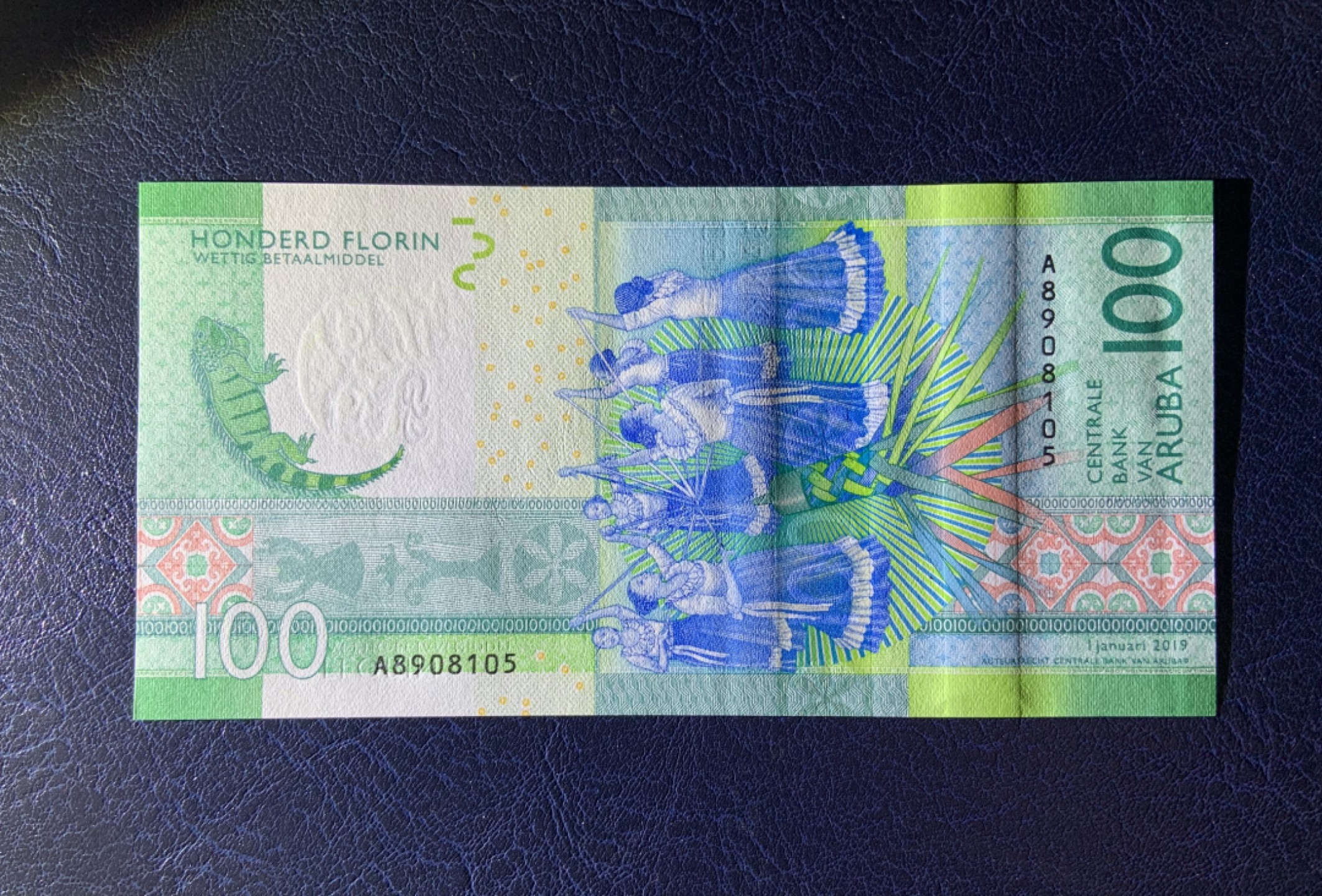 收藏联盟Quantum Auction 第186期拍卖(已更新) 阿鲁巴2019年100弗洛林 品相全新UNC 首发A冠号码无347