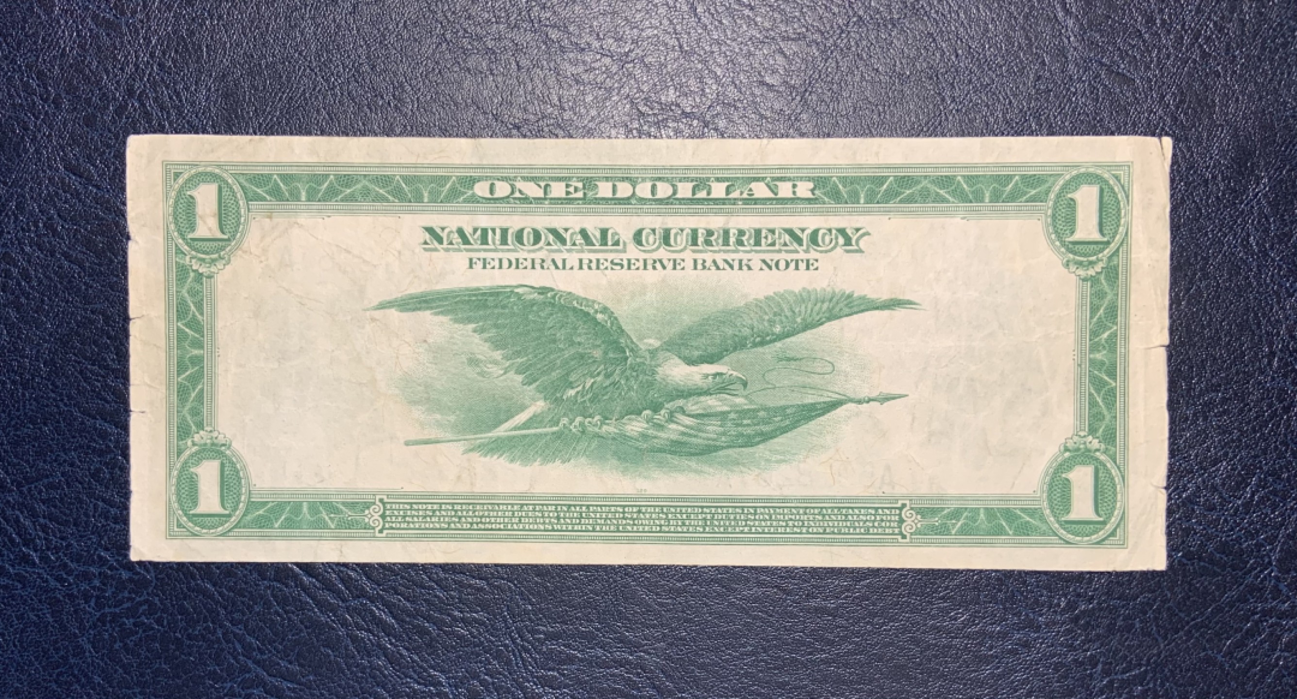 收藏联盟Quantum Auction 第187期拍卖 美国1914年1美元银币券 品相如图 大票幅 白头海雕