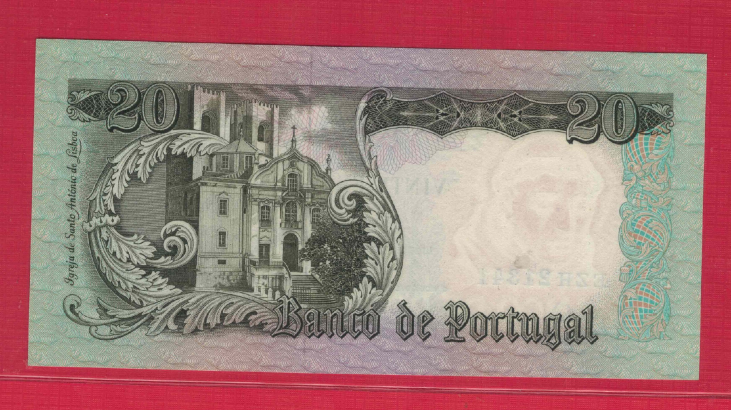 葡萄牙1964年20埃斯库多 签名如图 P-167 欧洲纸币 实物图 UNC 