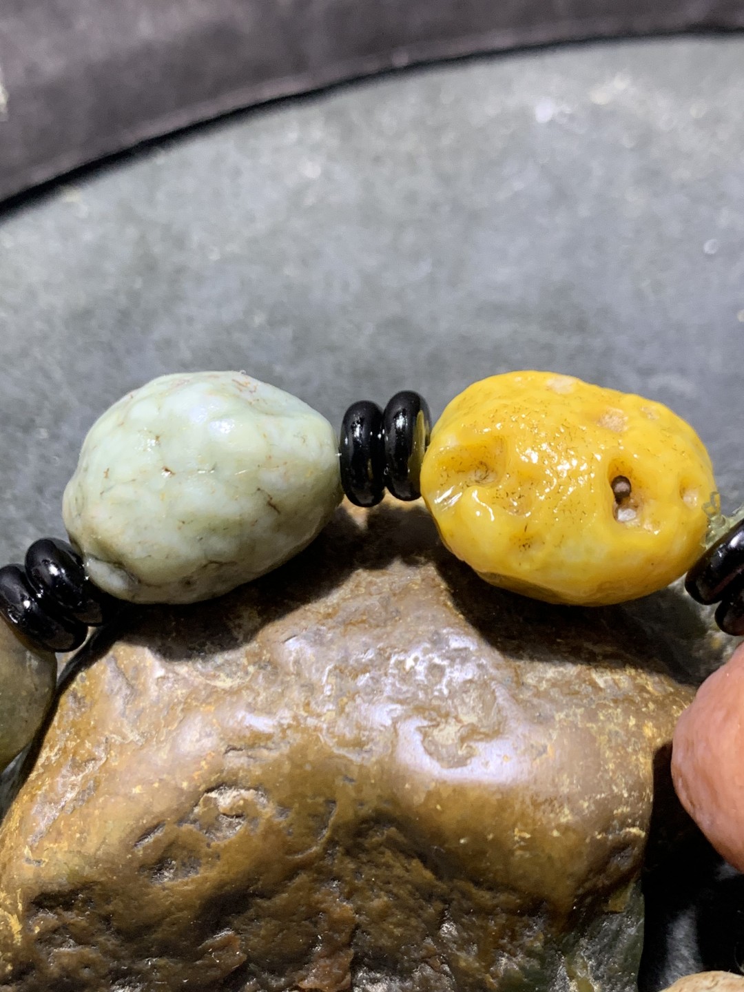精美戈壁阿拉善多宝筋脉石大颗粒手串一条