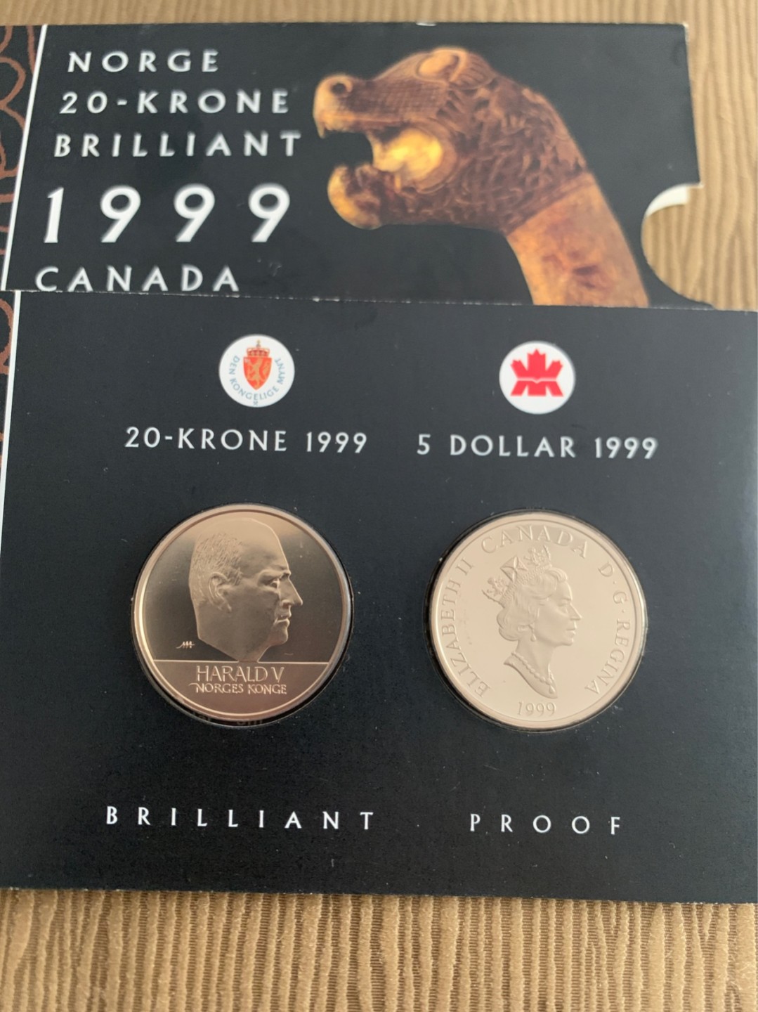 ⚜️圣域骑士收藏团之硬币散币专场 【总第8场】 1999年挪威🇳🇴加拿大🇨🇦联合发行维京登陆美洲1000周年纪念币