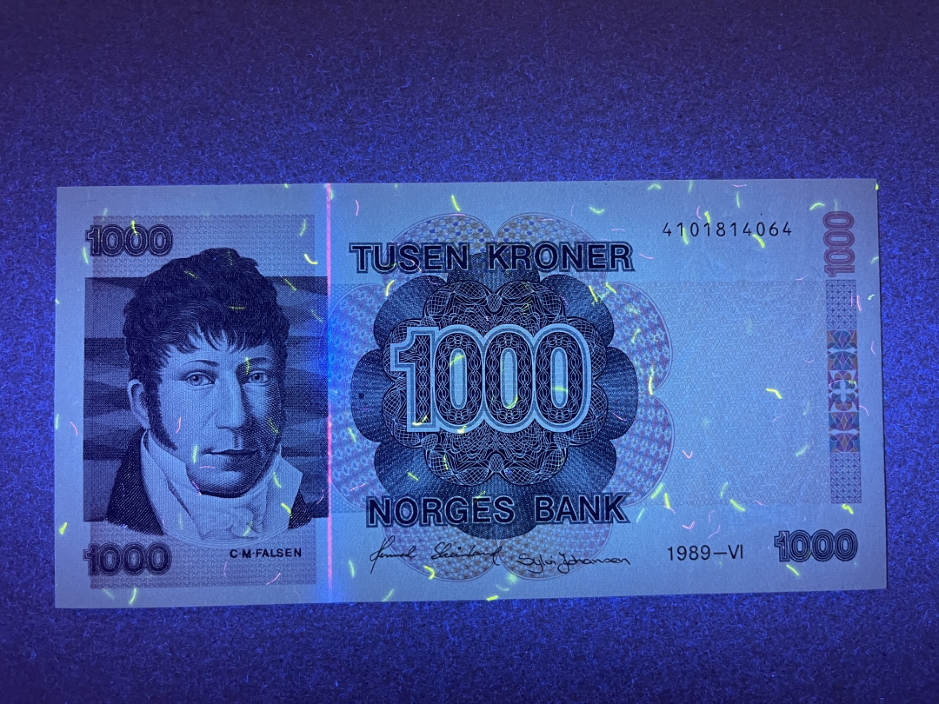 《张总收藏》70期——外币精品 挪威1000克朗 UNC 1989年首发 原票绝品 适合评级 挪威民族主义政治领袖发尔森 