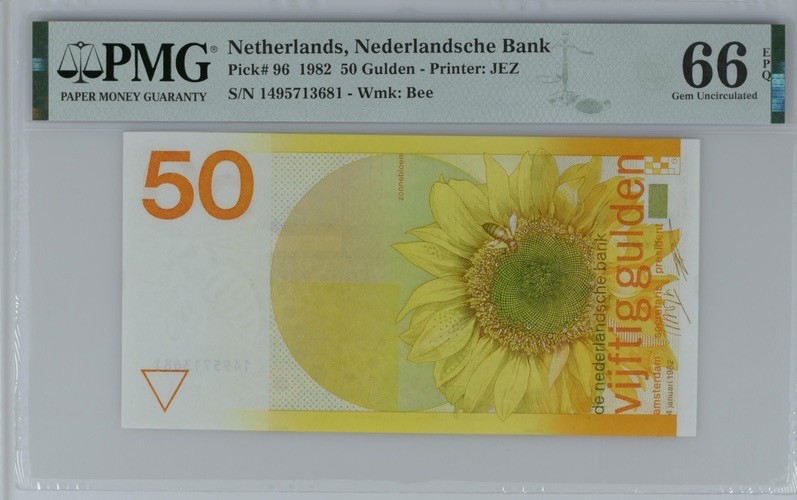 收藏联盟Quantum Auction 第187期拍卖 荷兰1982名50盾 PMG66 向日葵🌻