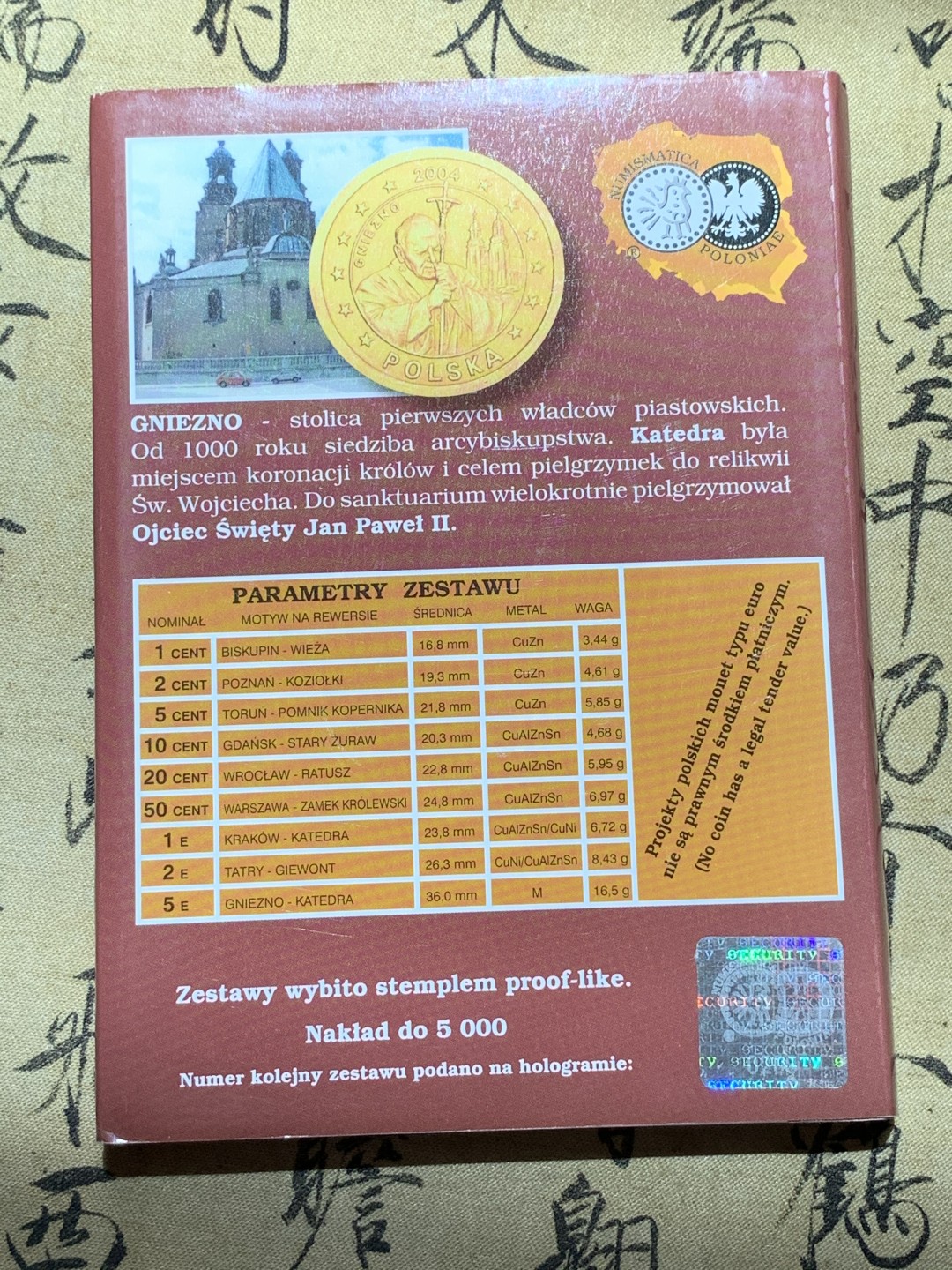 《竞宝斋》第89场-本周日，周一，周四，3场连拍（全场不限金额包邮） 卡装 波兰2004年 ESSAI厂试铸 9枚套1分到2欧元 套币