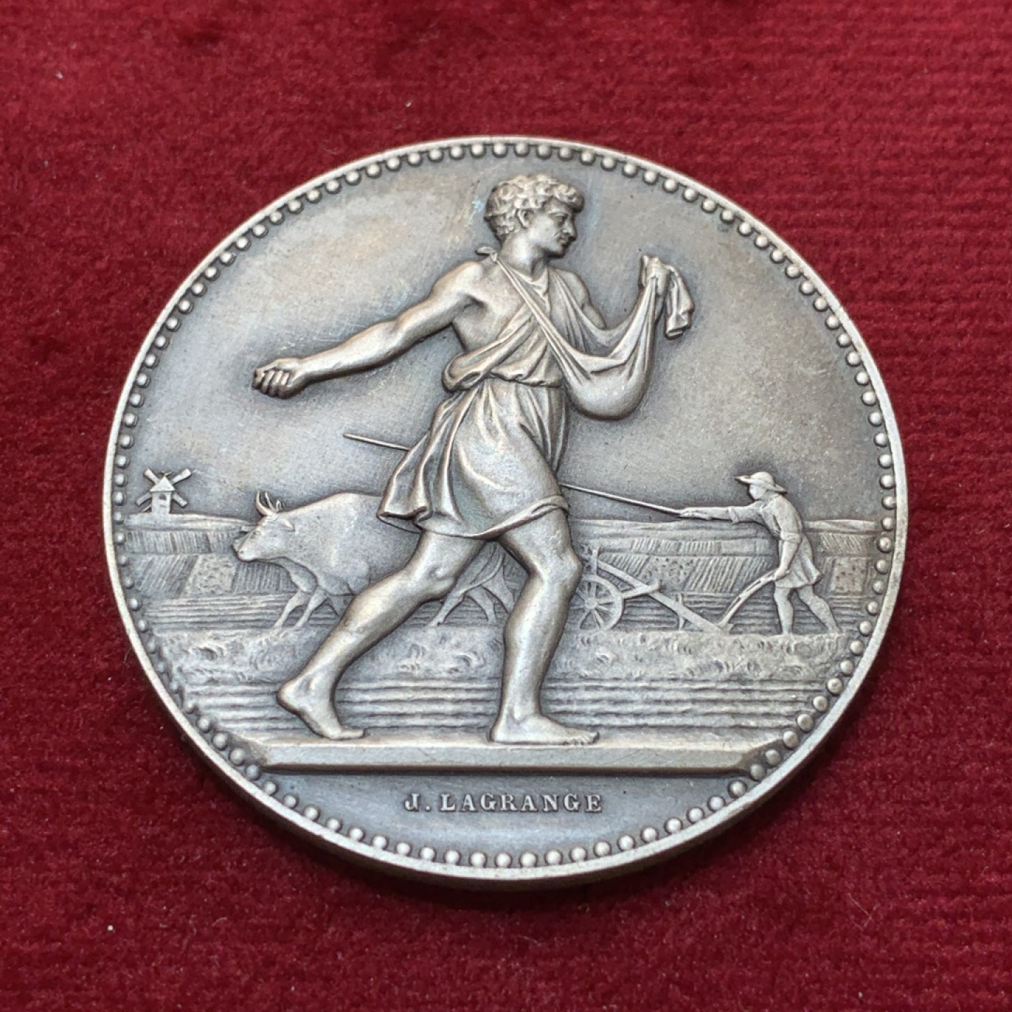 《竞宝斋》第89场-本周日，周一，周四，3场连拍（全场不限金额包邮） 法国 19-20世纪 农业部播种者 银章 41mm直径 36.8克