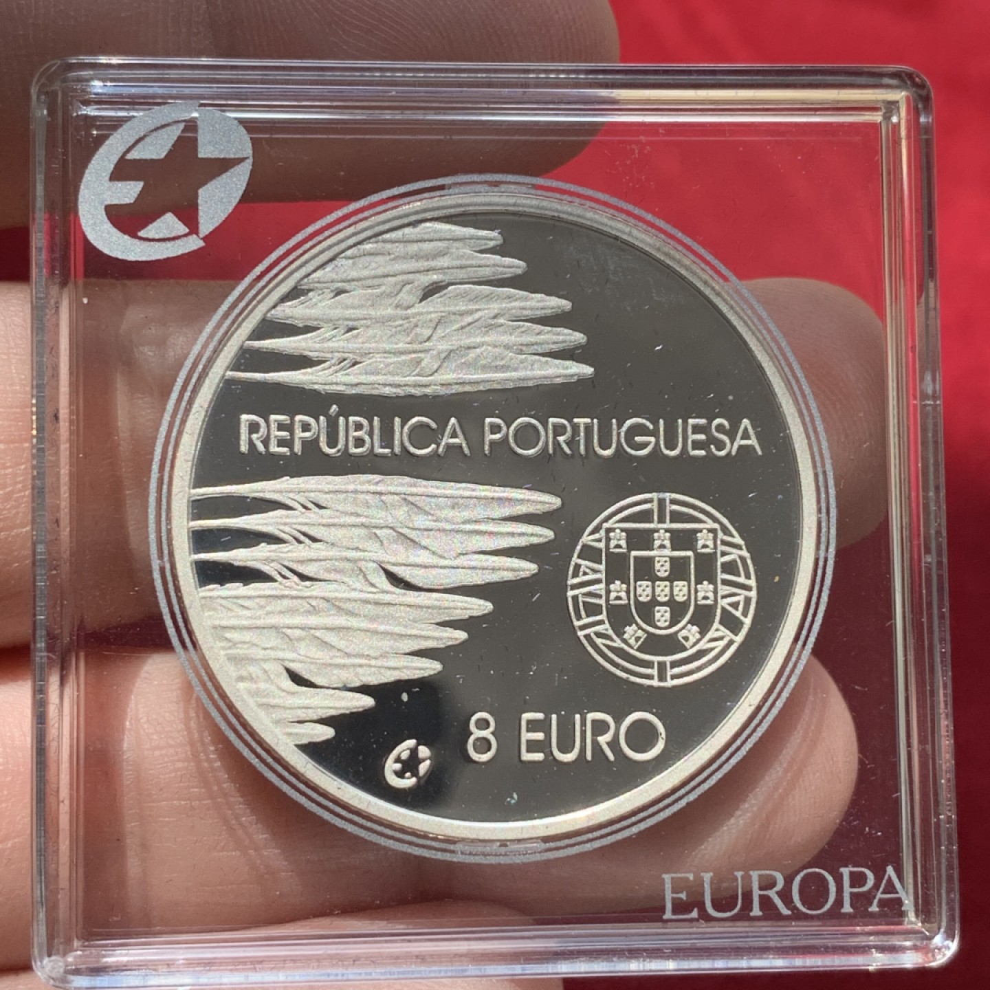 《竞宝斋》第89场-本周日，周一，周四，3场连拍（全场不限金额包邮） 葡萄牙 2005年 纪念二战结束 8欧元 精制大银币 31.1克 925银