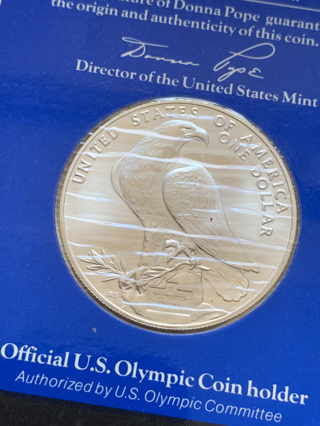 《竞宝斋》第89场-本周日，周一，周四，3场连拍（全场不限金额包邮） 美国1984 老鹰 1元大银币 三枚不同厂 封装套 单枚26.8克