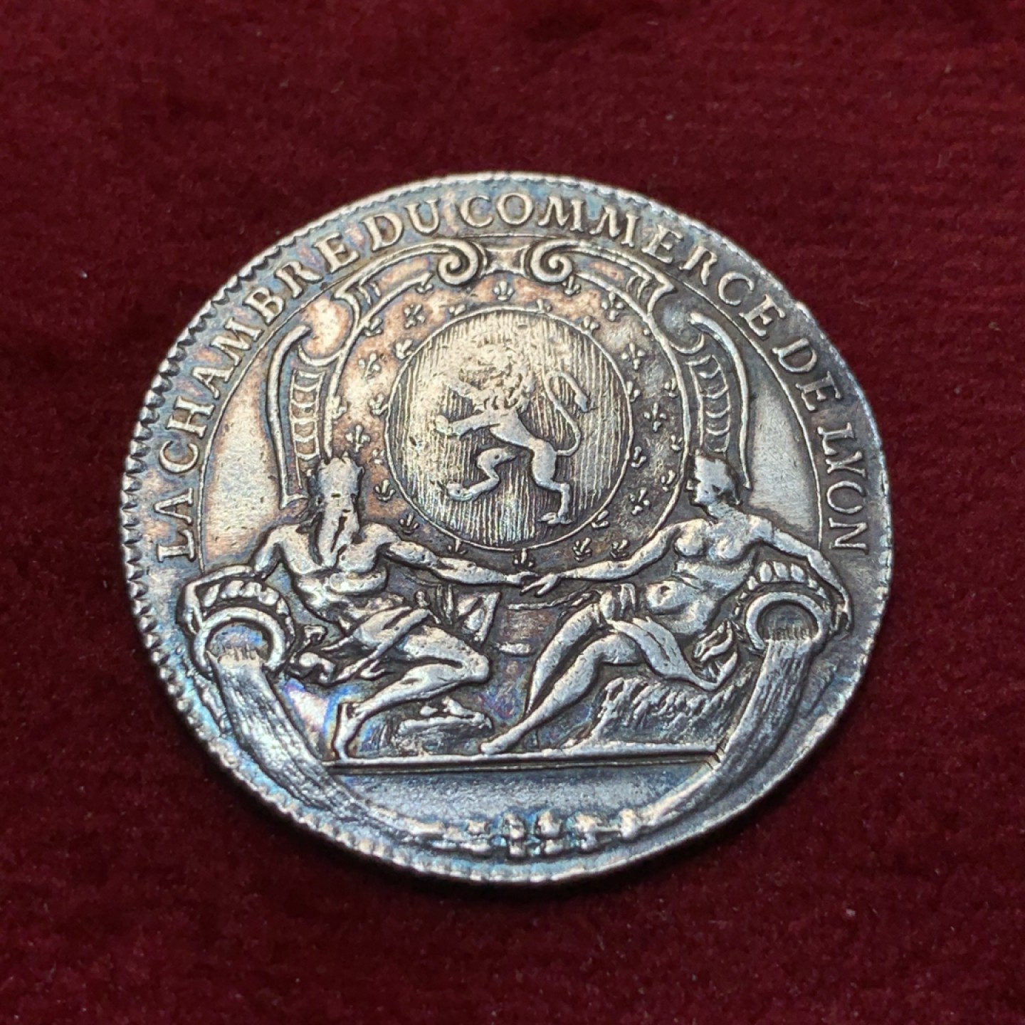 《竞宝斋》第89场-本周日，周一，周四，3场连拍（全场不限金额包邮） 法国 17-18世纪 无纪年 河神银质代币 工艺不错 细节优秀