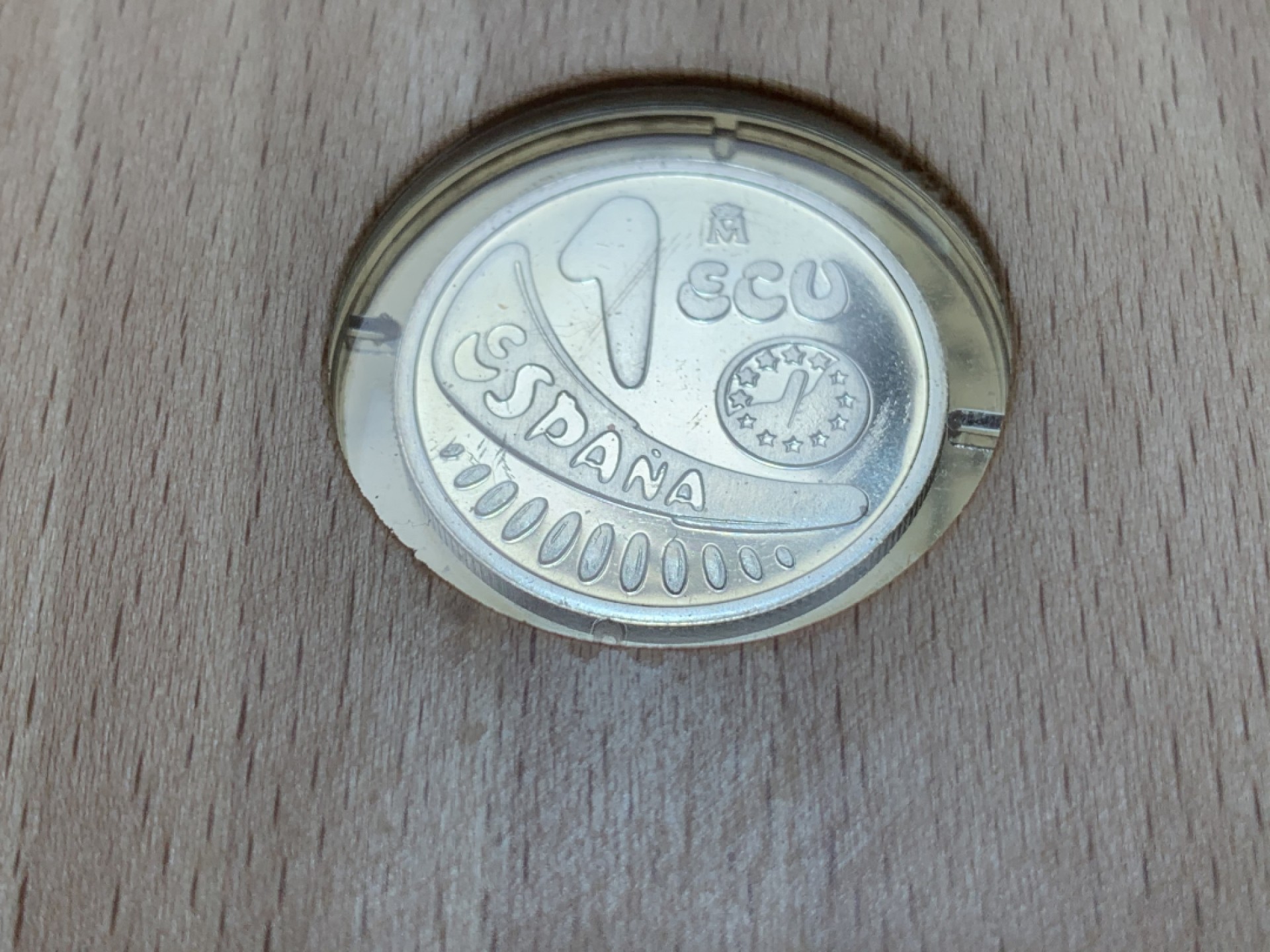 《竞宝斋》第89场-本周日，周一，周四，3场连拍（全场不限金额包邮） 原盒证书 西班牙 1989年 骑牛 1ECU精制银币