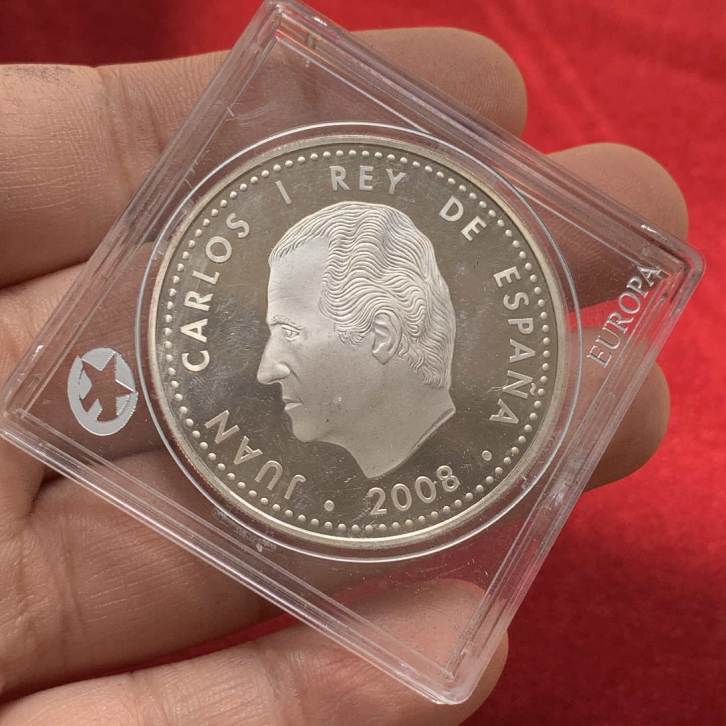 《竞宝斋》第89场-本周日，周一，周四，3场连拍（全场不限金额包邮） 西班牙 2008年 欧洲名人阿方索十世 10欧元 精制大银币 27克 925银