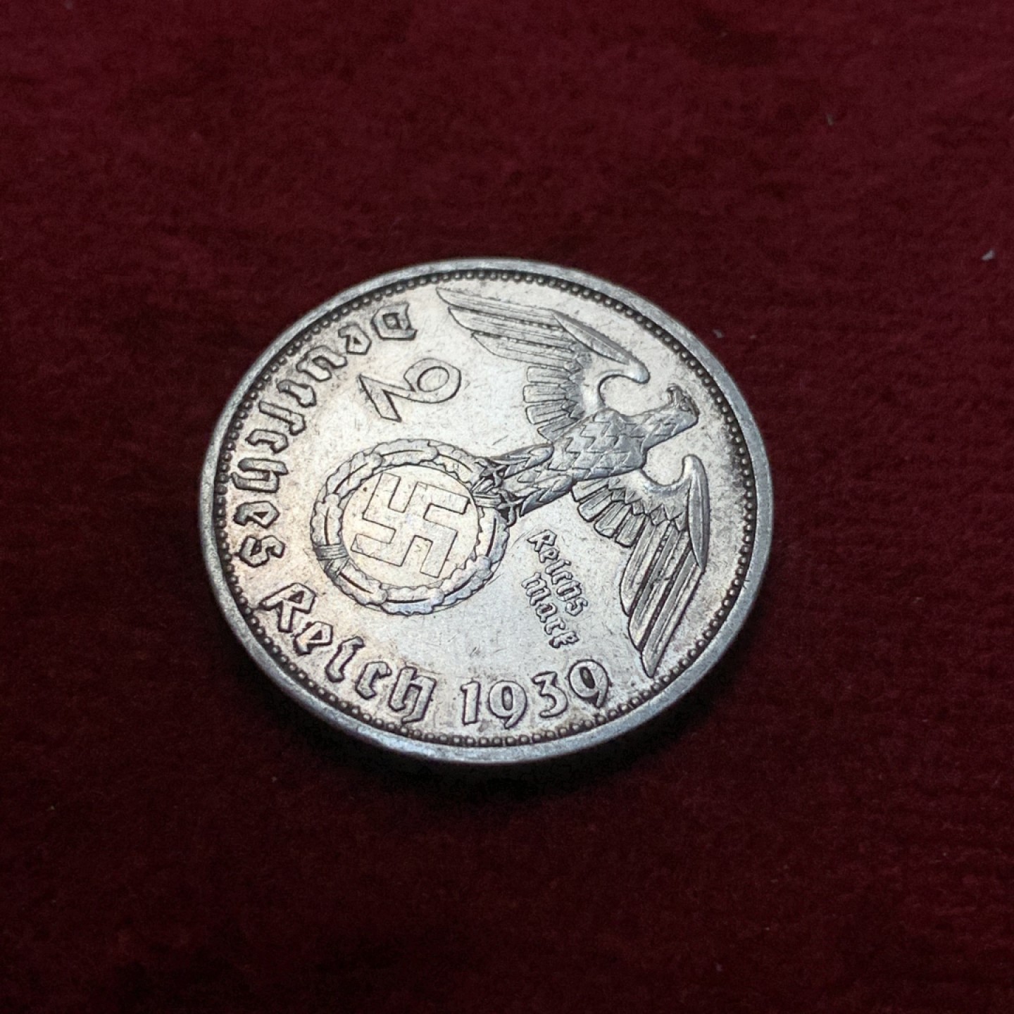 《竞宝斋》第89场-本周日，周一，周四，3场连拍（全场不限金额包邮） 德国 1939年 A版 兴登堡 2马克 银币