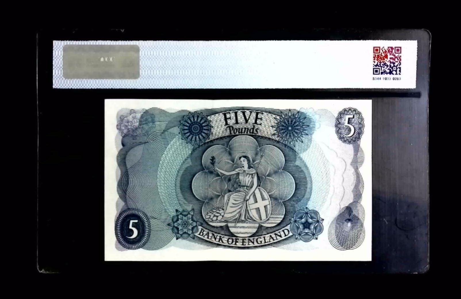 收藏联盟Quantum Auction 第187期拍卖 英国1963年5镑 TCC65e 品相如图 侧光有折