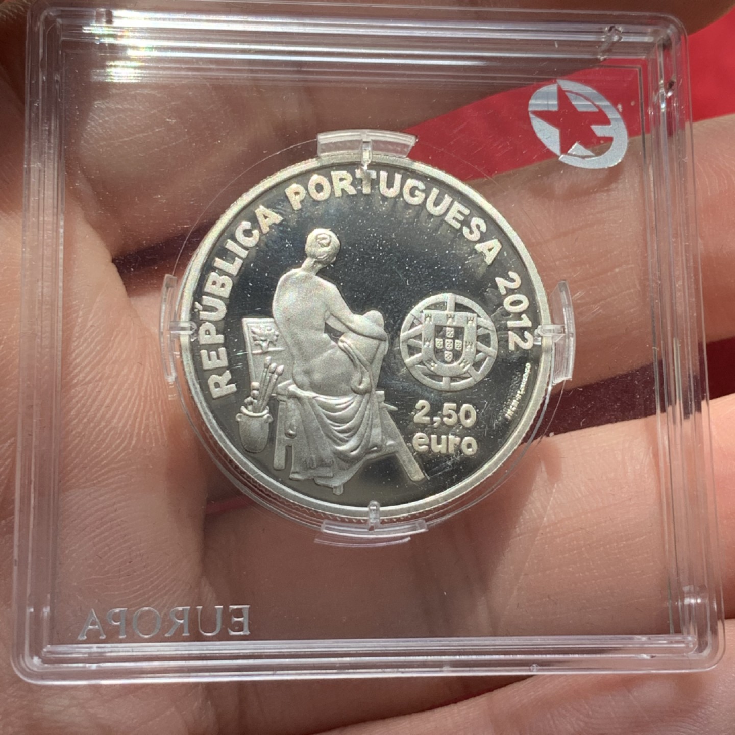 《竞宝斋》第89场-本周日，周一，周四，3场连拍（全场不限金额包邮） 葡萄牙 2012年 画家若泽·马略阿 2.5欧元精制银币 发行量4739枚 12克 925银