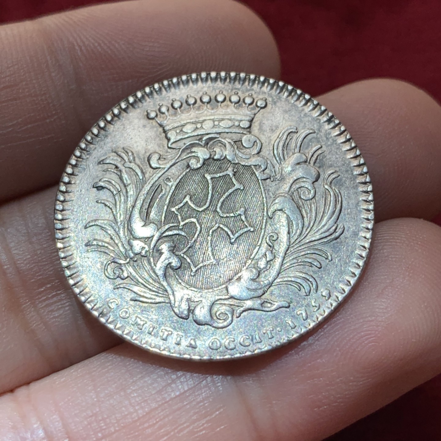 《竞宝斋》第89场-本周日，周一，周四，3场连拍（全场不限金额包邮） 法国 路易十五 1752年 银质代币