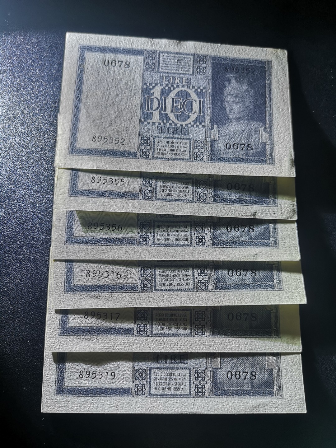 《外钞收藏家》第一百九十七期 1944年意大利10里拉 6张 近全新