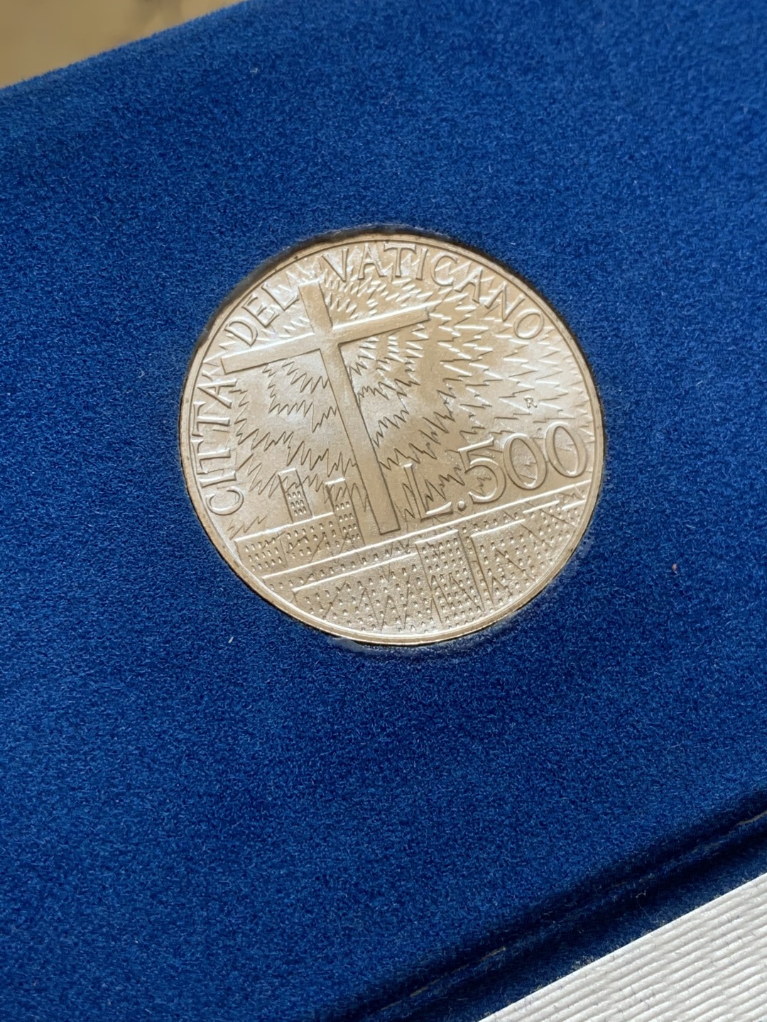 《竞宝斋》第89场-本周日，周一，周四，3场连拍（全场不限金额包邮） 卡装 梵蒂冈1991年 约翰保罗二世 500里拉银币 BU状态 少见品种
