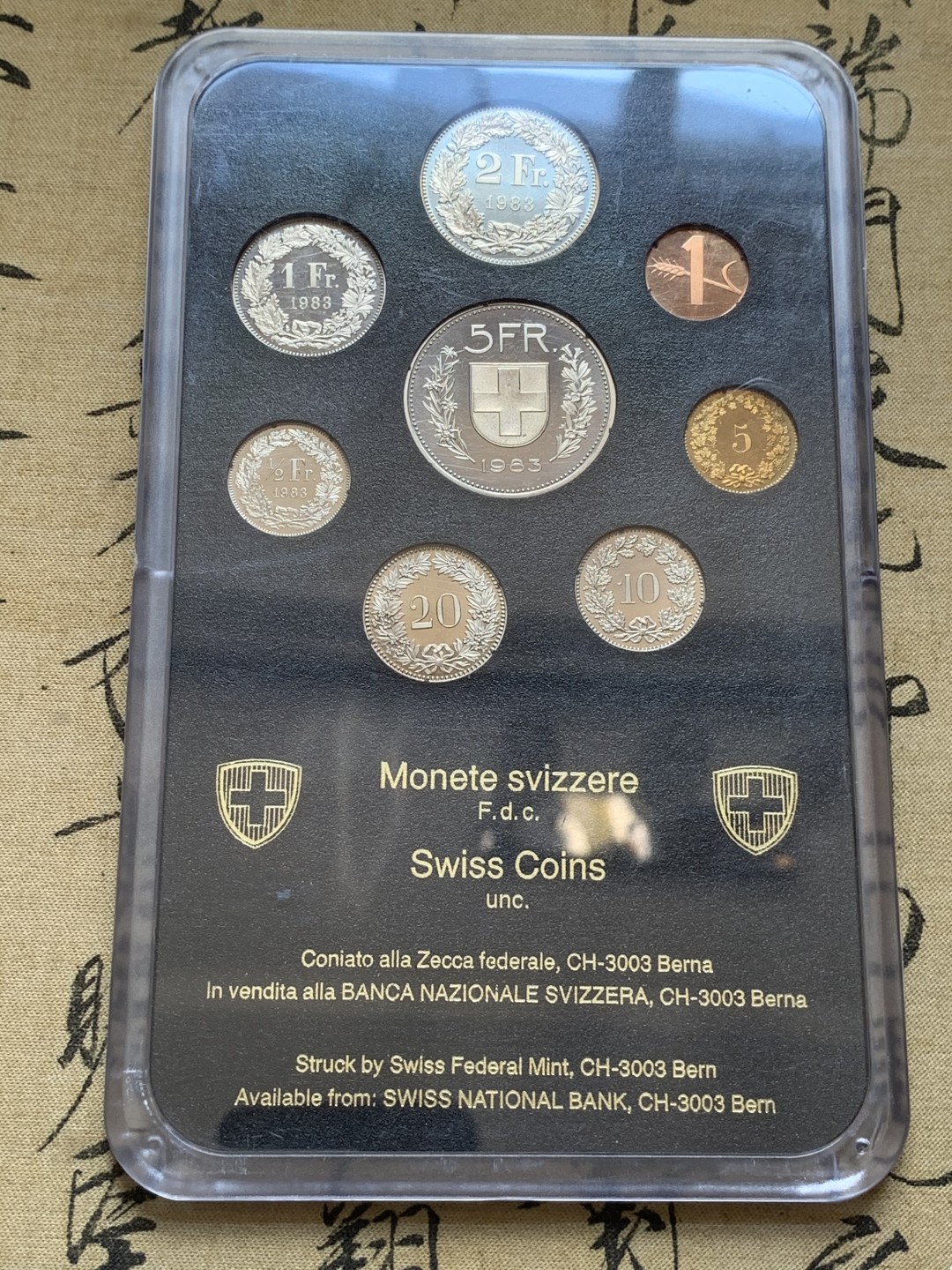 《竞宝斋》第89场-本周日，周一，周四，3场连拍（全场不限金额包邮） 瑞士1983年8枚套精制套币  黑色