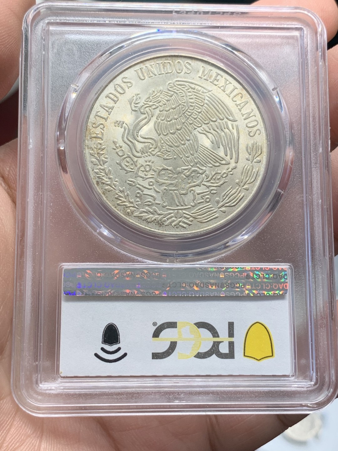 《竞宝斋》第89场-本周日，周一，周四，3场连拍（全场不限金额包邮） PCGS-MS64  墨西哥 1972年MO 华雷斯25比索银币 